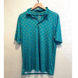 Golf Cart Print Golf Polo Size Medium